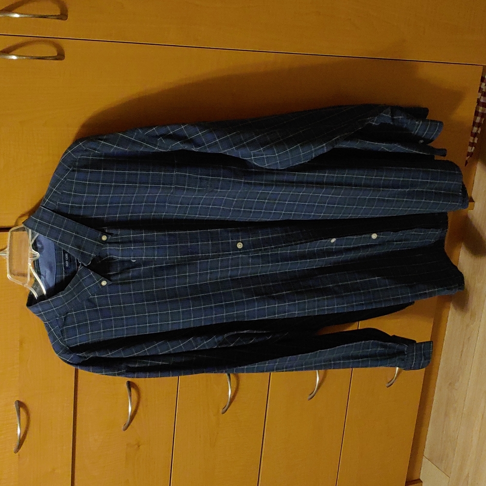 Big & Tall dress shirt, Chaps, 3XLT, Blue plaid